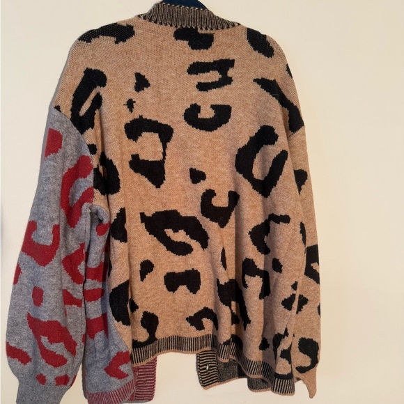 Bibi- Leopard Print Colorblock Cardigan - Picture 11 of 11